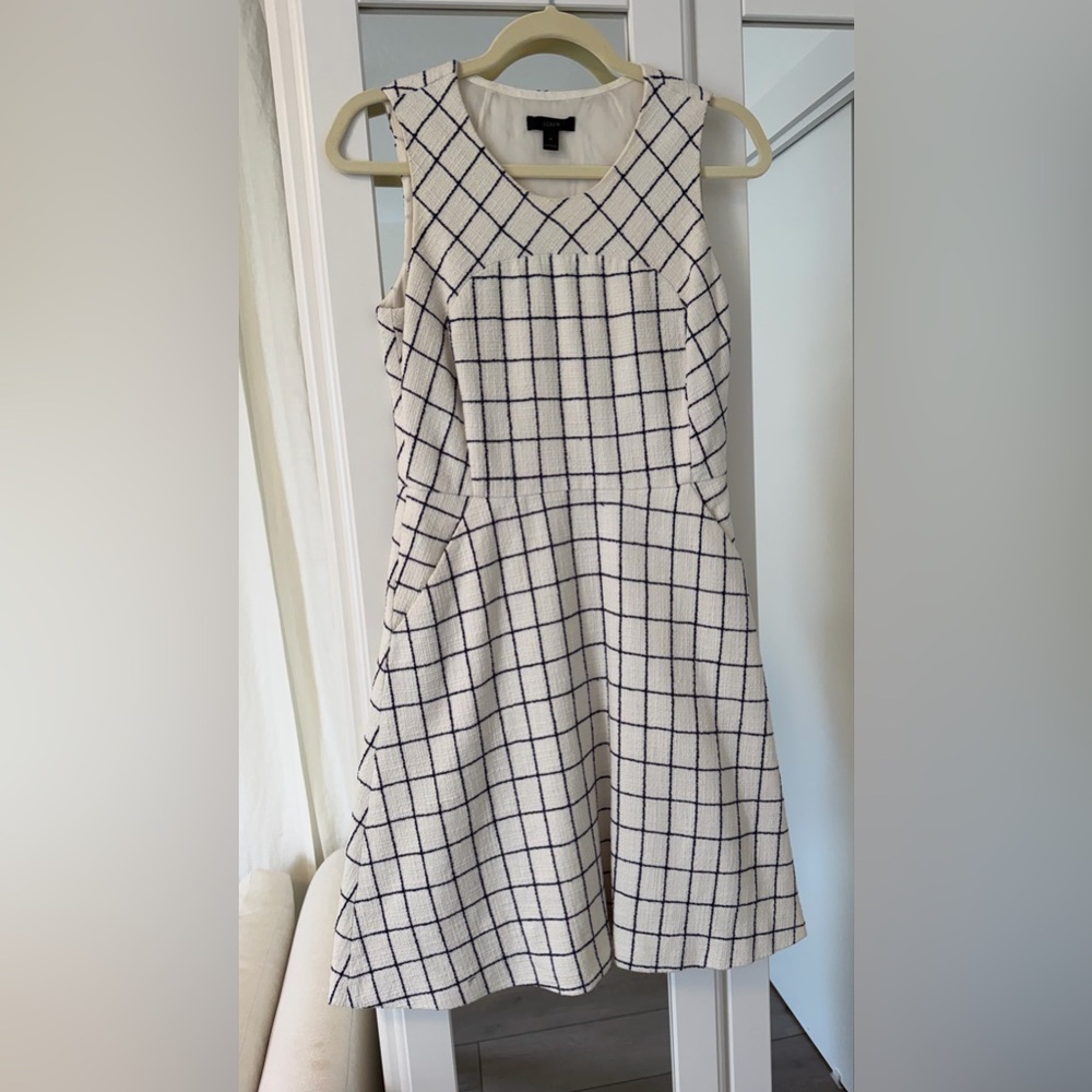 J Crew Tweed Dress in Windowpane Pattern